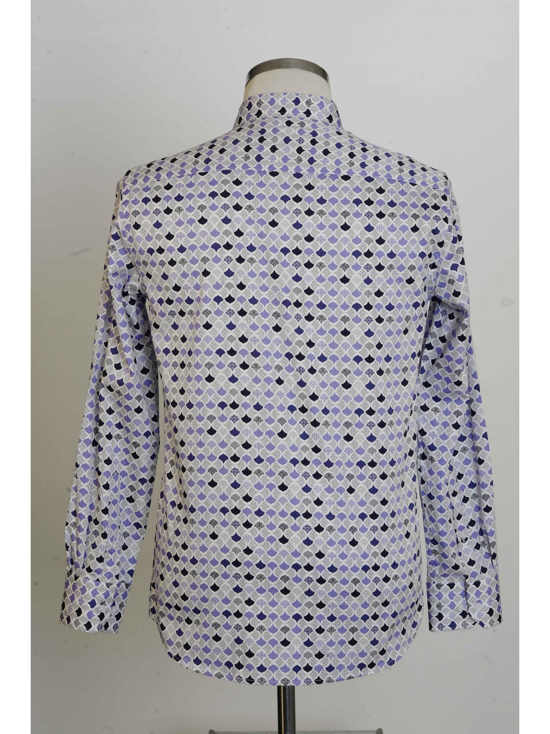 %100 Pamuk Desenli Baskılı Dijital Erkek Gömlek PM3417R05