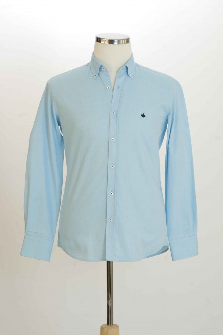 %100 Pamuk Spor,Oxford,Düz, Erkek Gömlek PM3425R17
