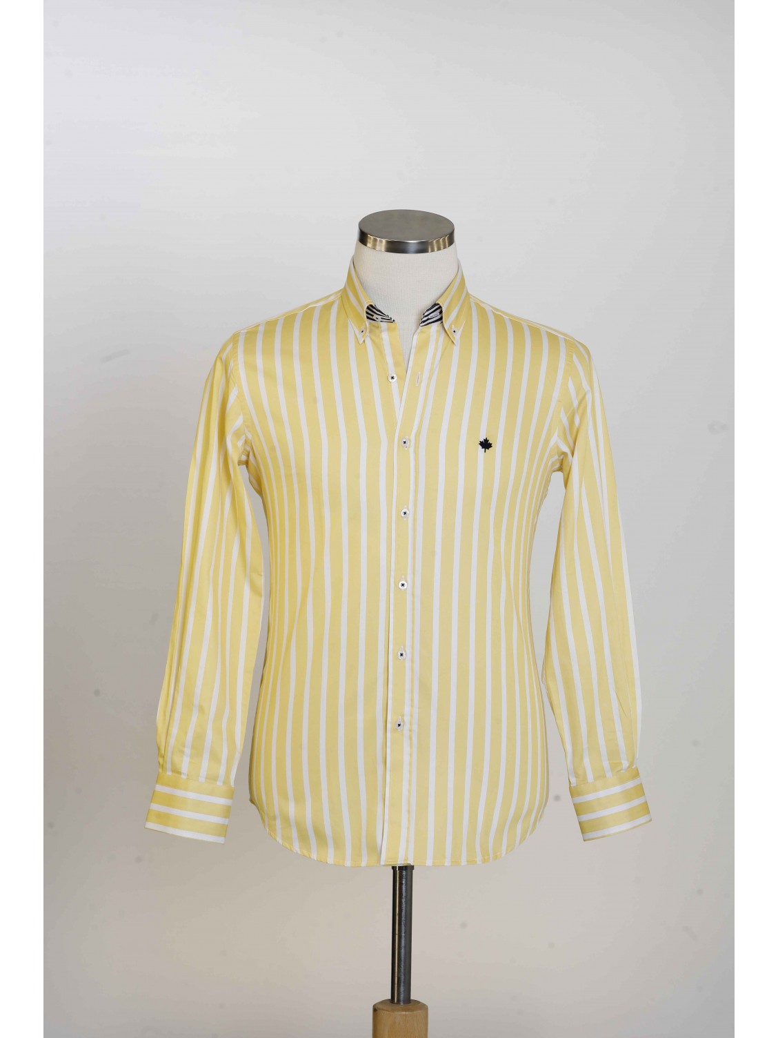 %100 Pamuk Spor,Saten,Çizgili, Erkek Gömlek PM3438R01