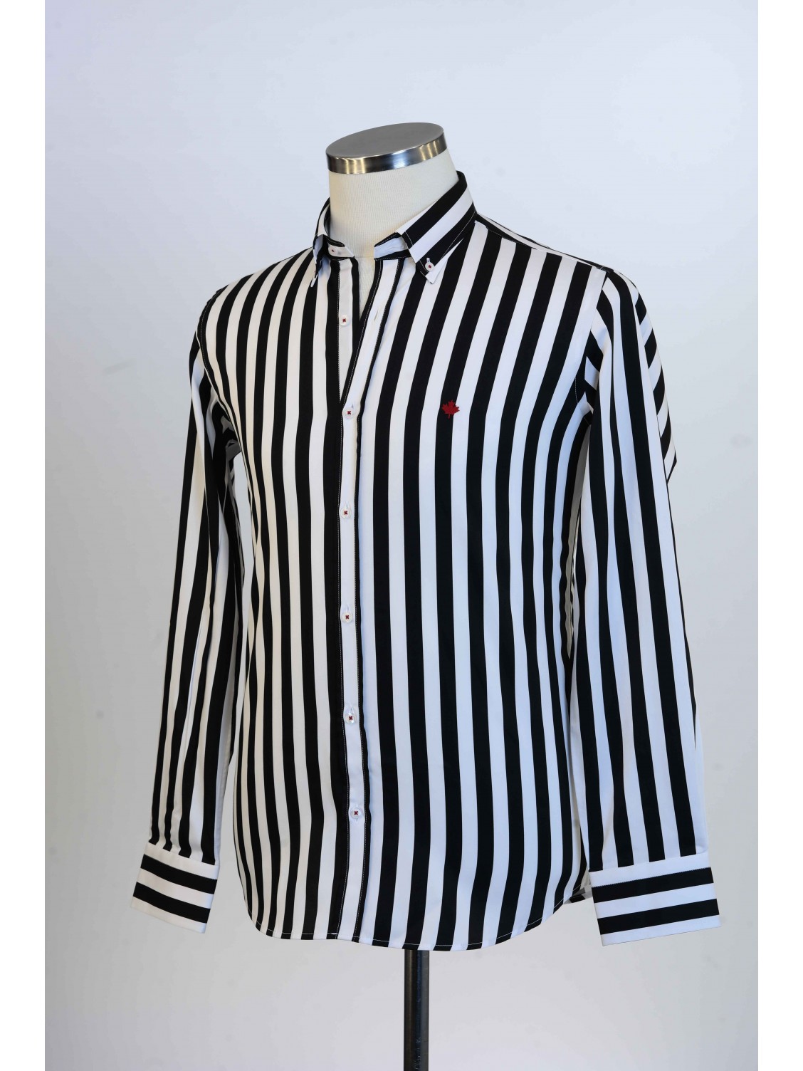 %100 Pamuk Spor,Saten,Çizgili, Erkek Gömlek PM346705