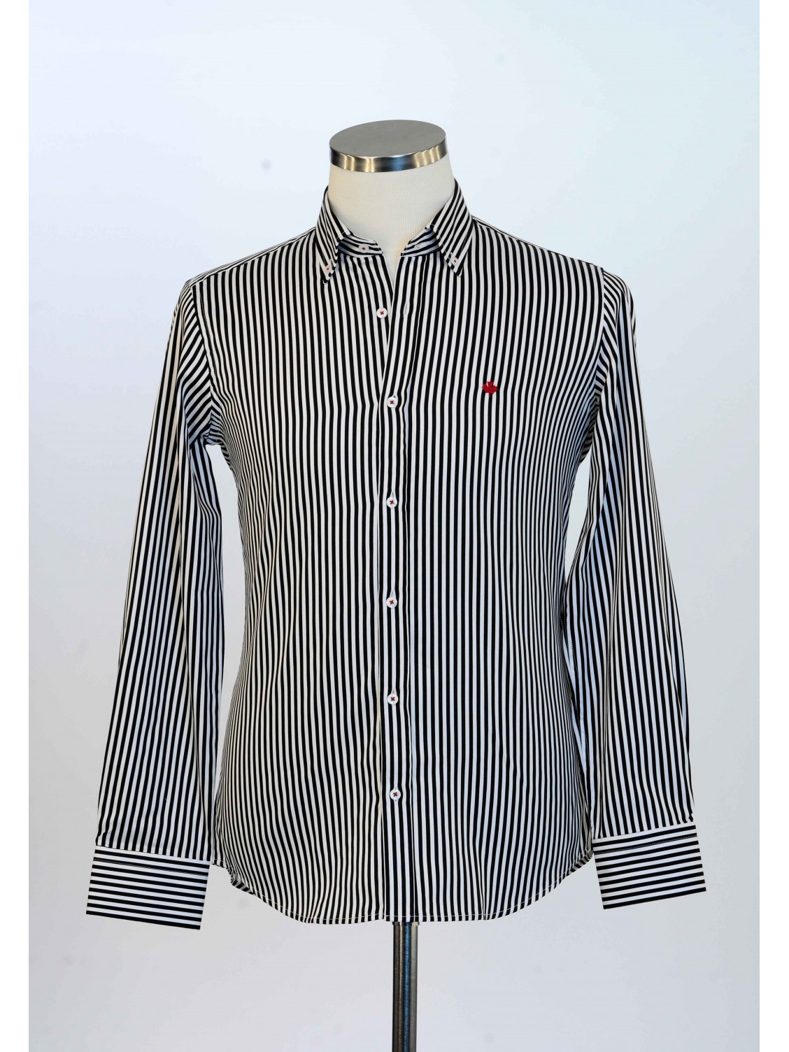 %100 Pamuk Spor,Saten,Çizgili, Erkek Gömlek PM346707
