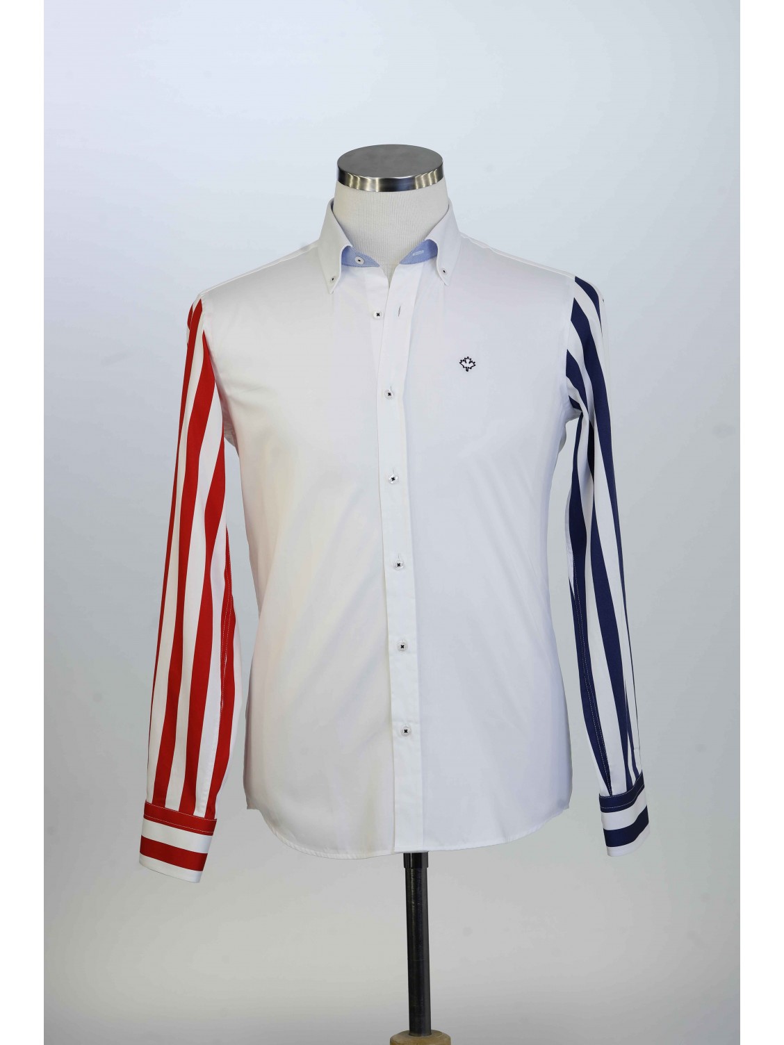 %100 Pamuk Spor,Parçalı,Saten, Erkek Gömlek PM3483 V2-R01
