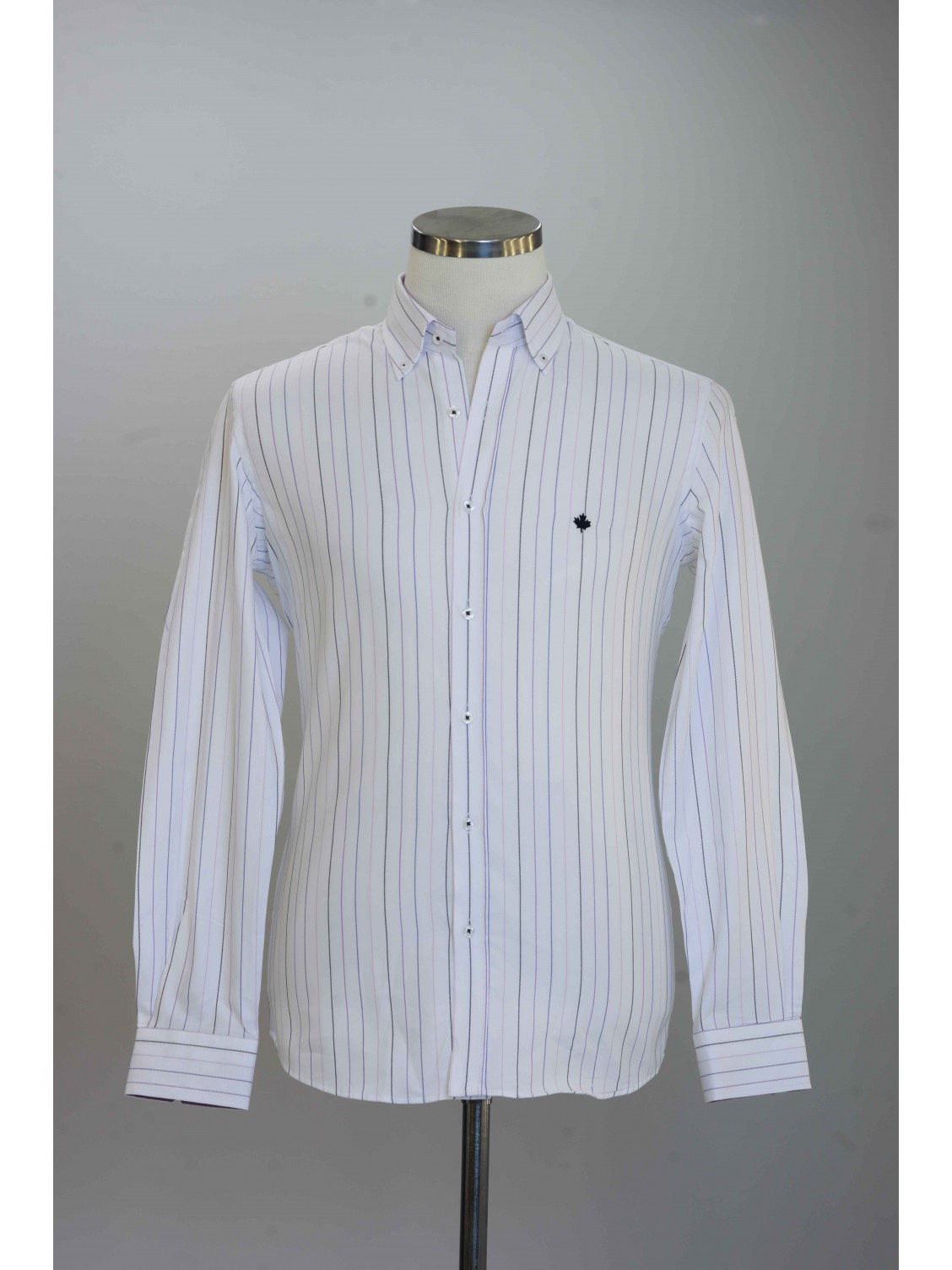 %100 Pamuk Spor,Oxford,Çizgili, Erkek Gömlek PM3503R09