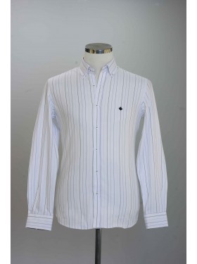 %100 Pamuk Spor,Oxford,Çizgili, Erkek Gömlek PM3503R09