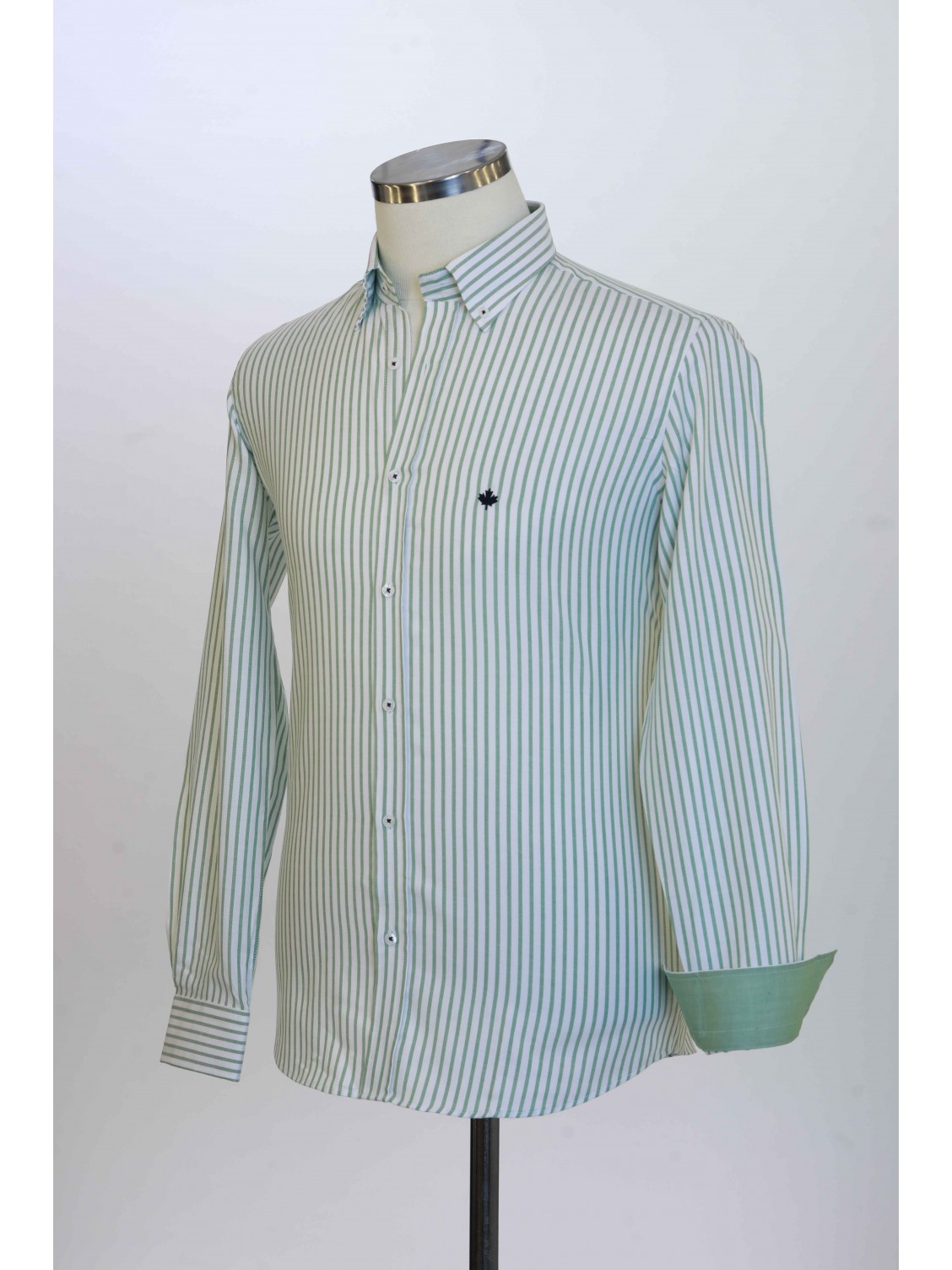 %100 Pamuk Spor,Oxford,Çizgili, Erkek Gömlek PM3503R32