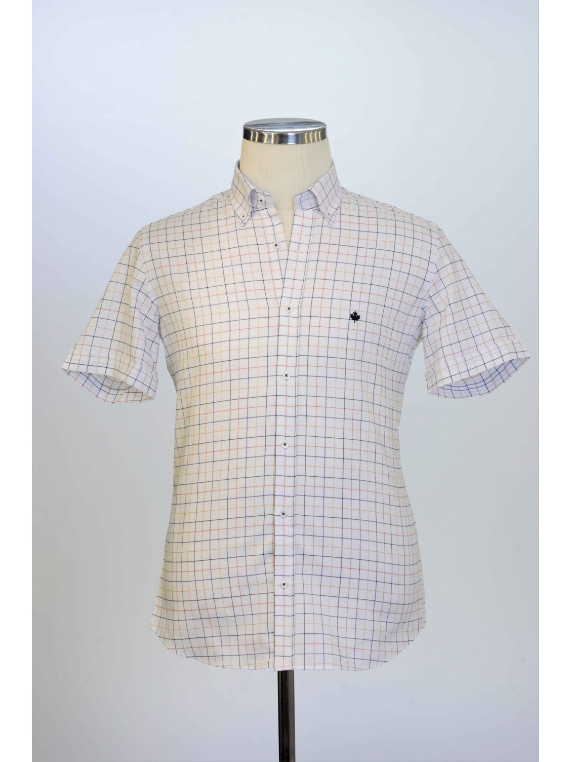 %100 Pamuk ,Kareli,Oxford,Kısa Kollu, Erkek Gömlek PM3503R12