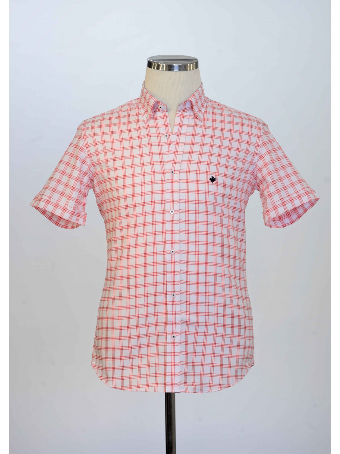 %100 Pamuk ,Kareli,Oxford,Kısa Kollu, Erkek Gömlek PM3503R24