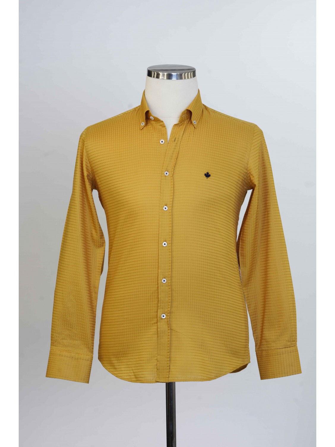 %100 Pamuk Kare Desen Düz Renk Spor Erkek gömleği PM3520R02